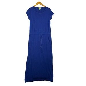 C‎ & C California Womens Dress Small Blue Short Sleeve Drawstring Waist USA Made